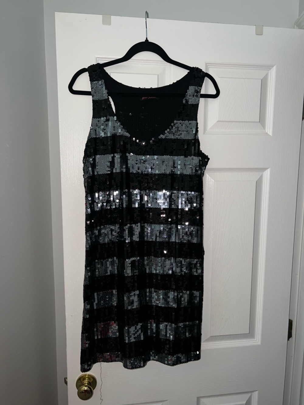 Betsey Johnson Black and Silver Sequin Mini Dress